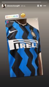 Virgil Abloh con la maglia dell'Inter, Zhang lo mostra sui social 29 2021 05 22 14.01.59