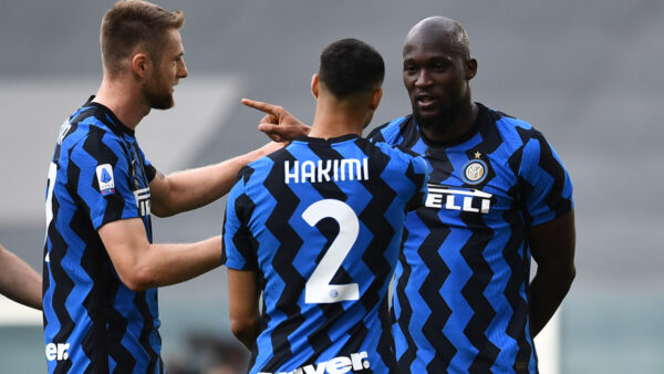 Esultanza Hakimi Lukaku