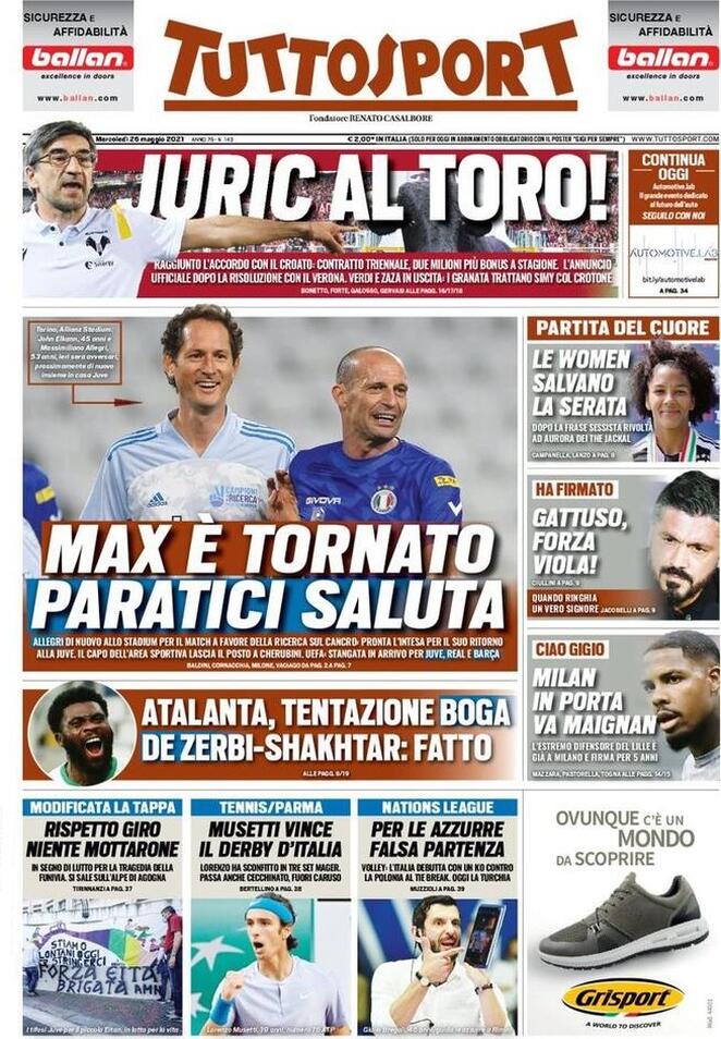 Le Prime Pagine dei Quotidiani Sportivi di oggi – 26 maggio 28 WhatsApp Image 2021 05 26 at 07.29.19