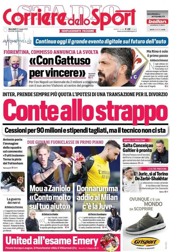 Le Prime Pagine dei Quotidiani Sportivi di oggi – 26 maggio 29 WhatsApp Image 2021 05 26 at 07.29.24