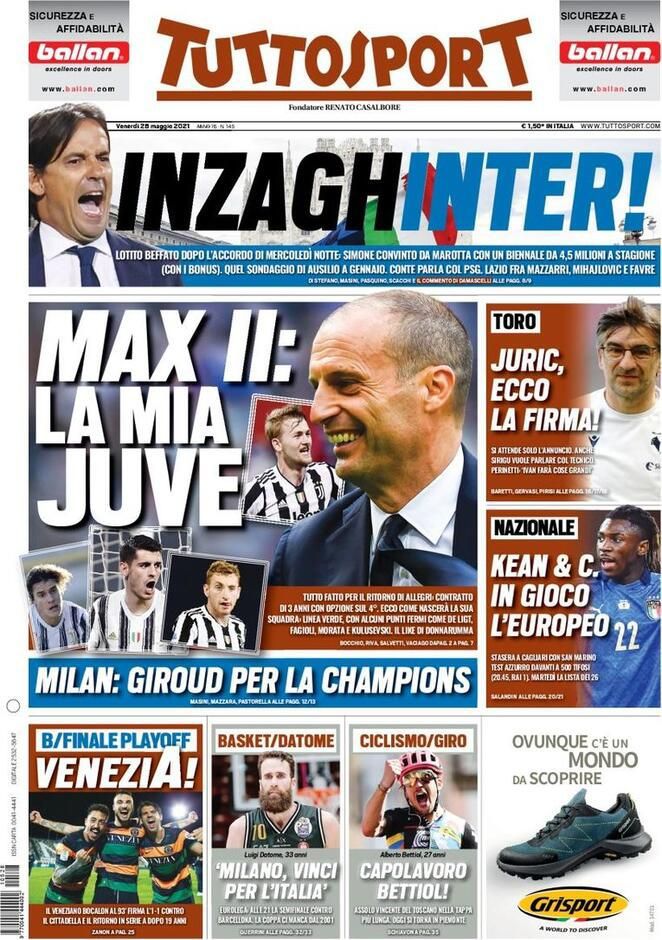Le Prime Pagine dei Quotidiani Sportivi di oggi – 28 maggio 29 WhatsApp Image 2021 05 28 at 07.36.42