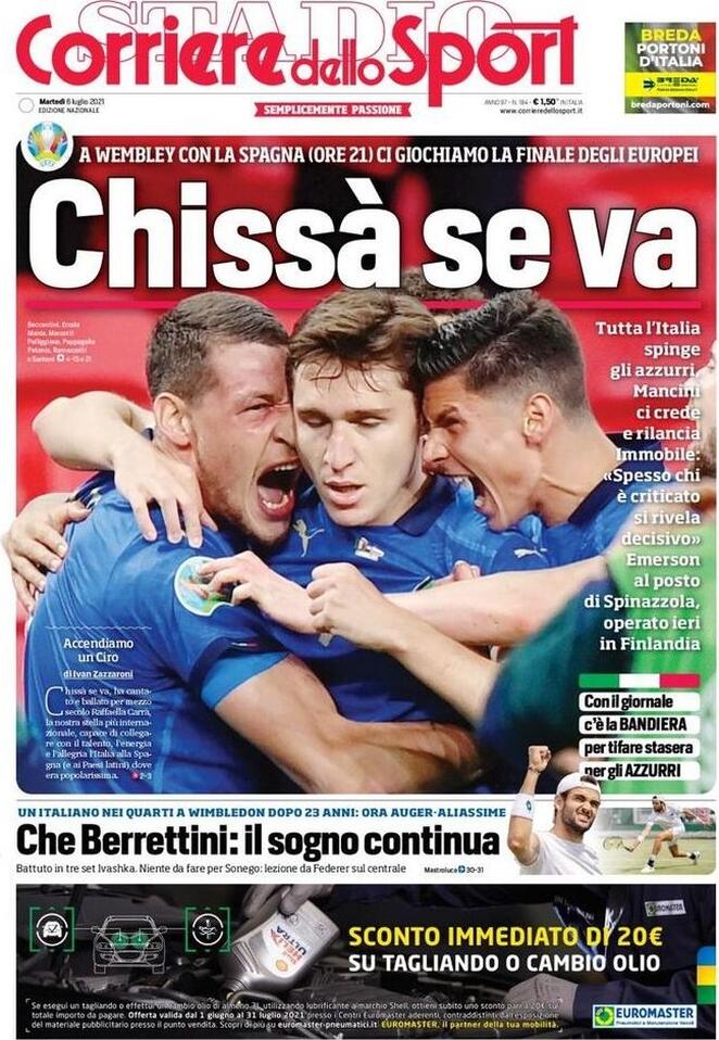 Le Prime Pagine dei Quotidiani Sportivi di Oggi - 6 Luglio 28 WhatsApp Image 2021 07 06 at 07.27.24 1