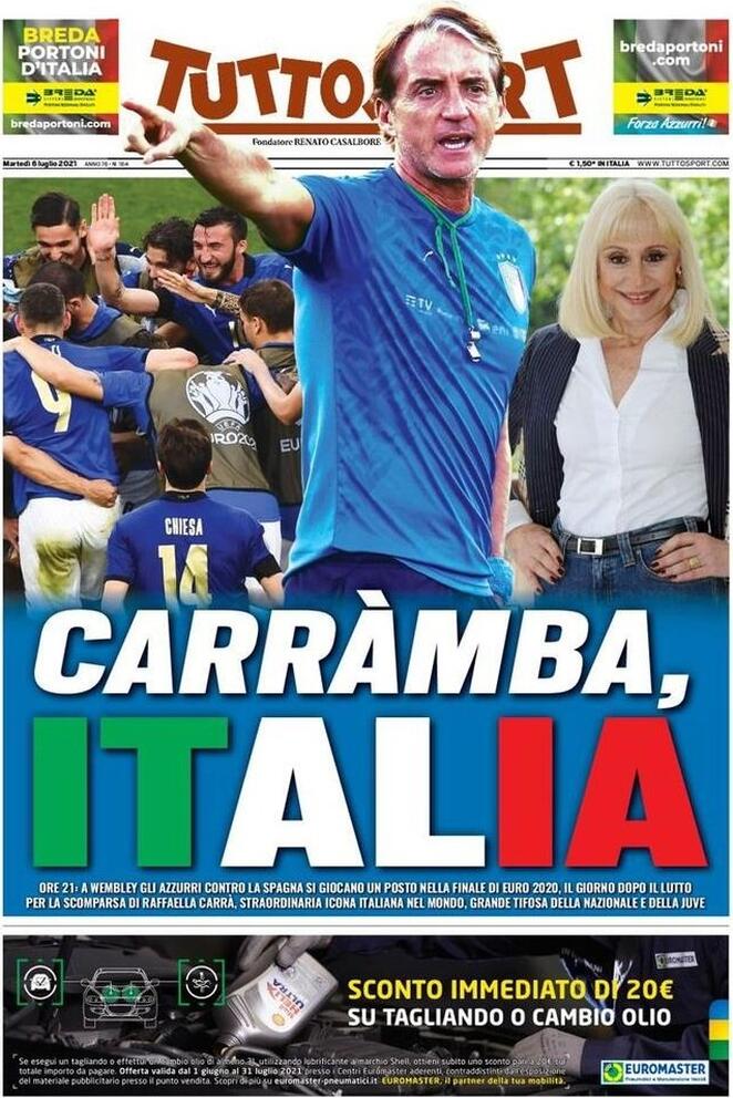 Le Prime Pagine dei Quotidiani Sportivi di Oggi - 6 Luglio 29 WhatsApp Image 2021 07 06 at 07.27.24