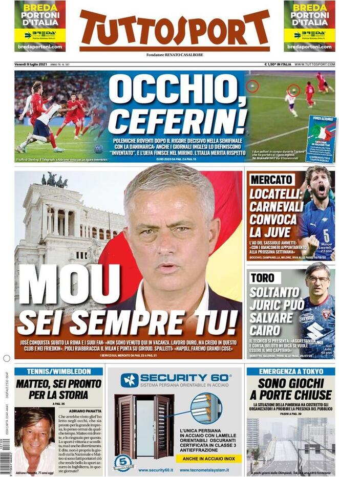 Le Prime Pagine dei Quotidiani Sportivi di Oggi - 9 Luglio 29 WhatsApp Image 2021 07 09 at 07.41.51