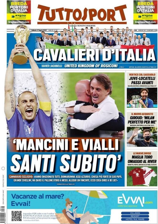Le Prime Pagine dei Quotidiani Sportivi di Oggi – 17 luglio 29 WhatsApp Image 2021 07 17 at 07.30.31 1