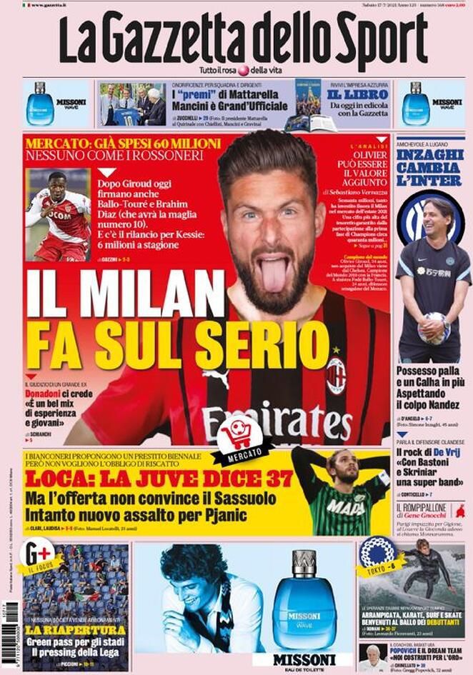 Le Prime Pagine dei Quotidiani Sportivi di Oggi – 17 luglio 27 WhatsApp Image 2021 07 17 at 07.30.31