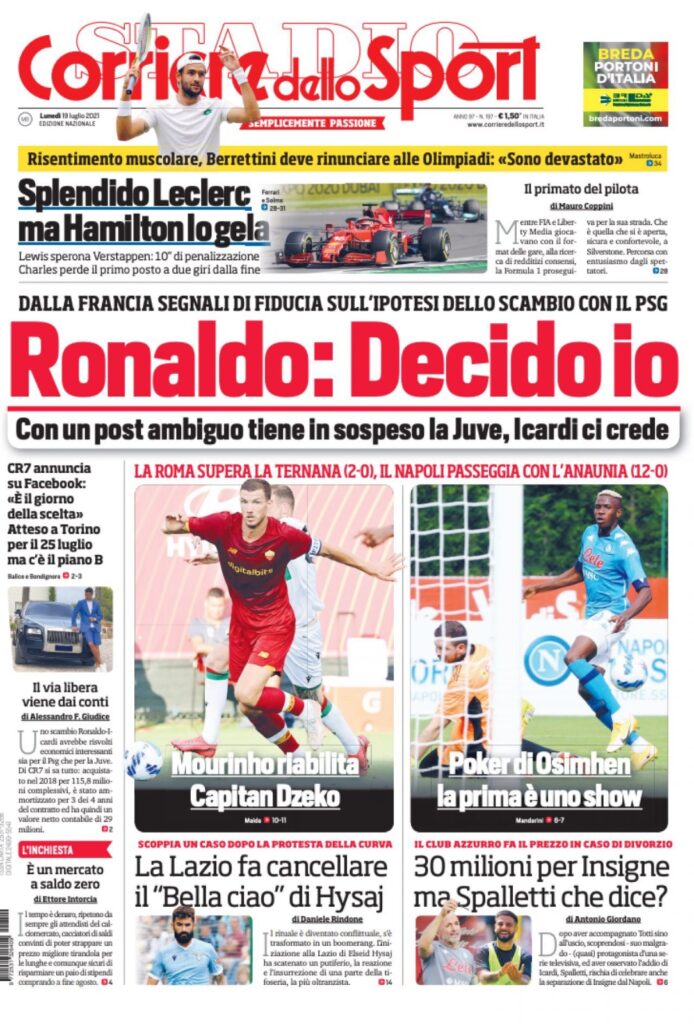Le Prime Pagine dei Quotidiani Sportivi di Oggi – 19 luglio 28 WhatsApp Image 2021 07 19 at 07.41.03 1