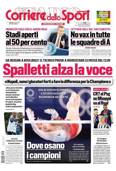 Le Prime Pagine dei Quotidiani Sportivi di Oggi – 23 luglio 28 WhatsApp Image 2021 07 23 at 07.31.14