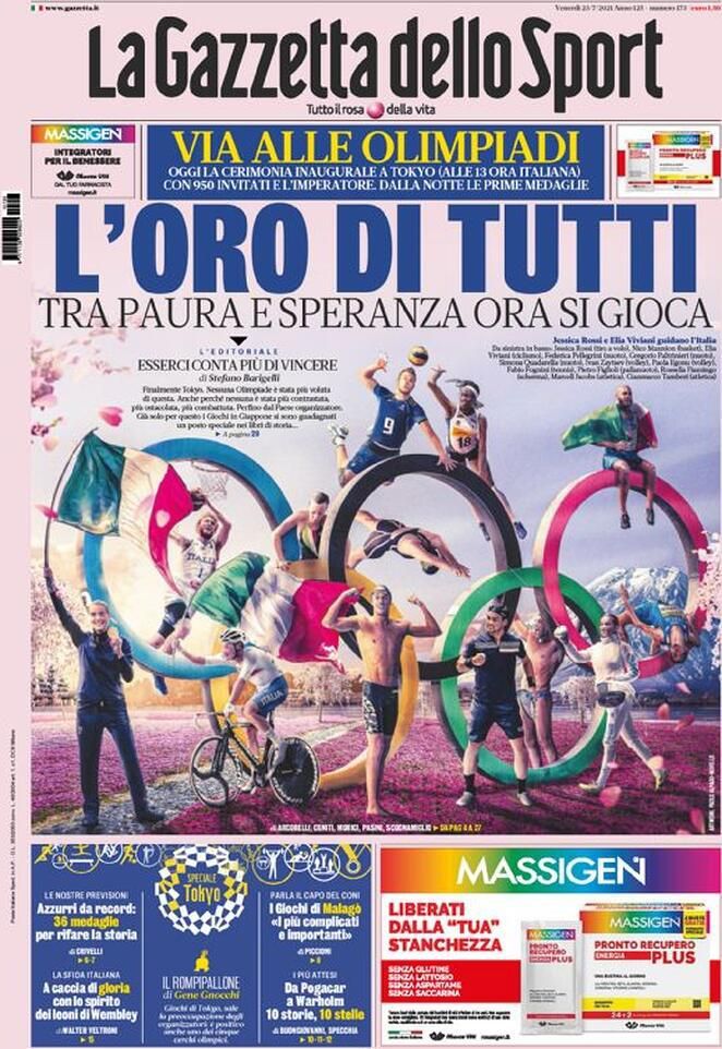 Le Prime Pagine dei Quotidiani Sportivi di Oggi – 23 luglio 26 WhatsApp Image 2021 07 23 at 07.31.15