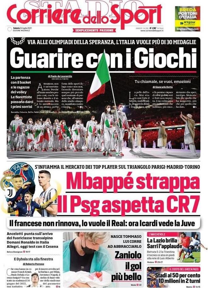 Le Prime Pagine dei Quotidiani Sportivi di Oggi – 24 luglio 28 WhatsApp Image 2021 07 24 at 07.37.13