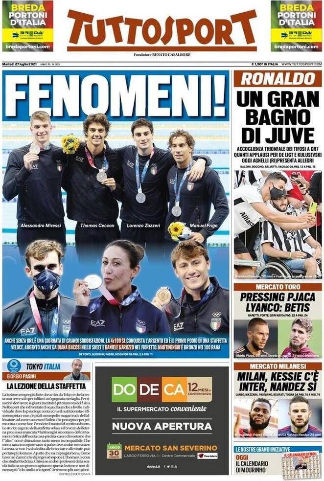 Le Prime Pagine dei Quotidiani Sportivi di Oggi – 27 luglio 29 WhatsApp Image 2021 07 27 at 07.47.53 1