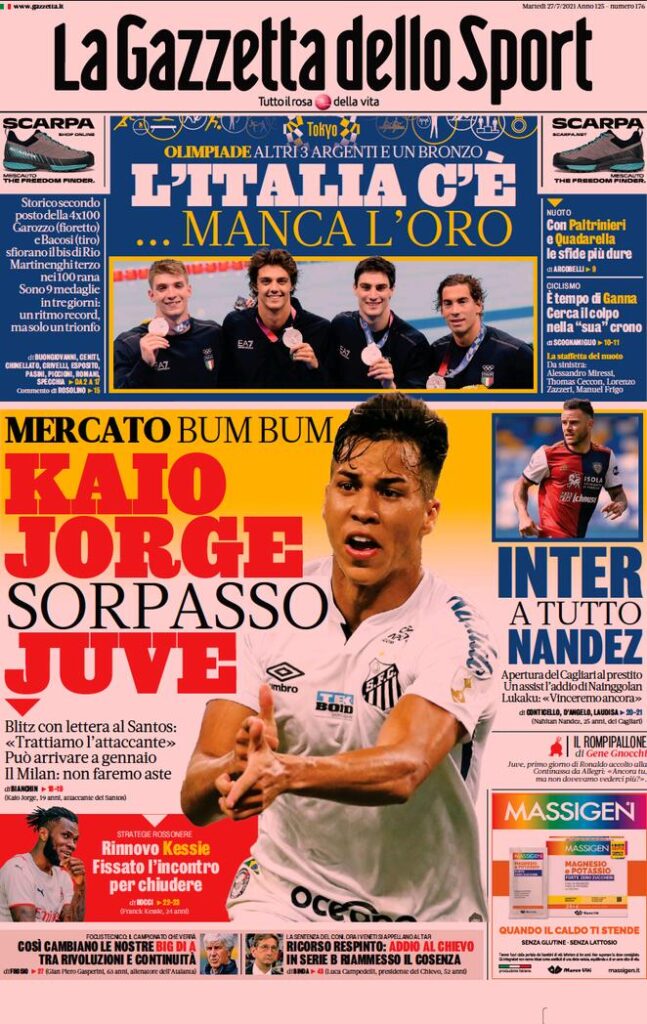 Le Prime Pagine dei Quotidiani Sportivi di Oggi – 27 luglio 27 WhatsApp Image 2021 07 27 at 07.47.53 2
