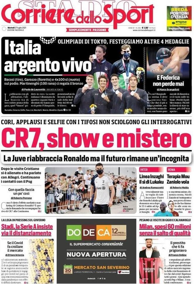 Le Prime Pagine dei Quotidiani Sportivi di Oggi – 27 luglio 28 WhatsApp Image 2021 07 27 at 07.47.53