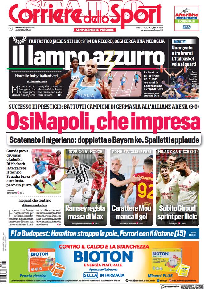 Le Prime Pagine dei Quotidiani Sportivi di Oggi – 1 Agosto 28 WhatsApp Image 2021 08 01 at 07.34.06