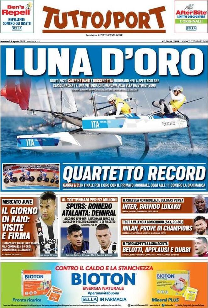 Le Prime Pagine dei Quotidiani Sportivi di Oggi – 4 agosto 28 WhatsApp Image 2021 08 04 at 07.39.27