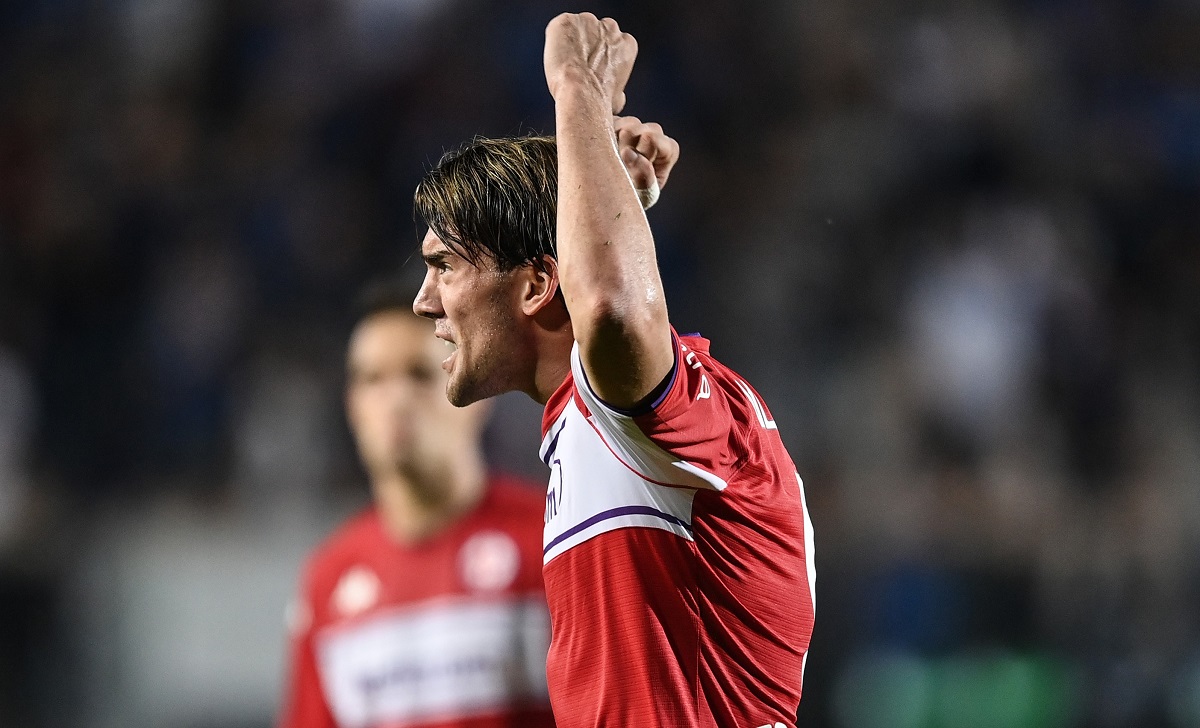 Vlahovic Inter, Toni è convinto: «Chi lo comprerà, farà un grande affare» 26 Esultanza Vlahovic 1