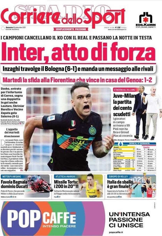 Le Prime Pagine dei Quotidiani Sportivi di Oggi – 19 settembre 28 WhatsApp Image 2021 09 19 at 07.45.09 1