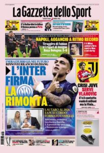 Le Prime Pagine dei Quotidiani Sportivi di Oggi – 29 ottobre 33 Gazzetta 3