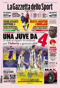 Le Prime Pagine dei Quotidiani Sportivi di Oggi – 24 novembre 33 Gazzetta 6