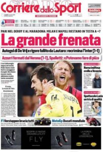 Le Prime Pagine dei Quotidiani Sportivi di Oggi – 8 novembre 29 corriere dello sport 2021 11 08 6188b24a836a8