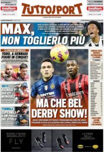 Le Prime Pagine dei Quotidiani Sportivi di Oggi – 8 novembre 28 tuttosport 2021 11 08 6188b23c686c3
