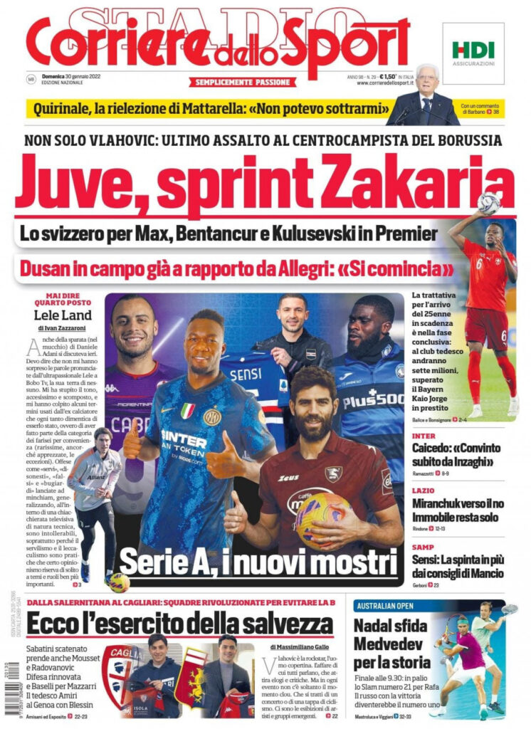 Le Prime Pagine dei Quotidiani Sportivi di Oggi - 30 Gennaio 28 080C28F8 1D9C 4D84 B187 A3B4E4E501B6