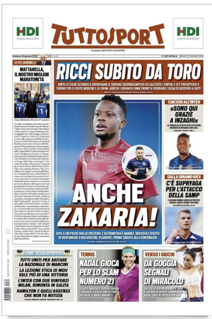 Le Prime Pagine dei Quotidiani Sportivi di Oggi - 30 Gennaio 29 D018BAAE CEDF 4656 83A1 81FD2F867BCF