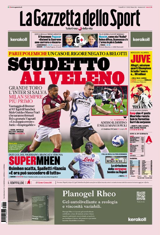 Le Prime Pagine dei Quotidiani Sportivi - 14 Marzo 27 413F4693 C860 4B3A AE89 BAAB14624F36