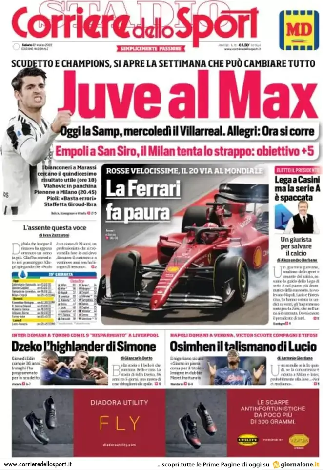 Le Prime Pagine dei Quotidiani Sportivi - 12 Marzo 28 corriere dello sport 0025471951 1.jpg