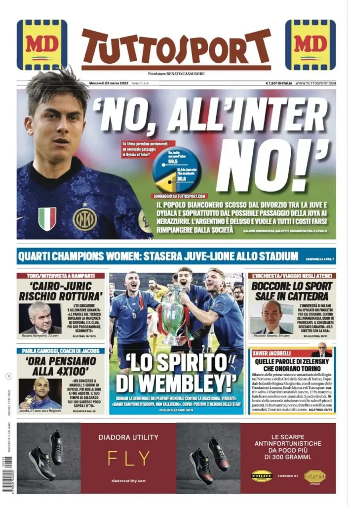 Le Prime Pagine dei Quotidiani Sportivi - 23 Marzo 29 photo 2022 03 23 07 56 58.jpg