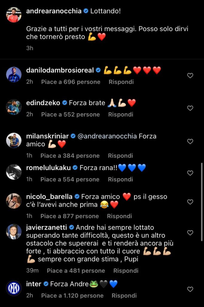 Ranocchia, tempesta di messaggi d'affetto dagli ex compagni Inter 27 Ranocchia Inter auguri