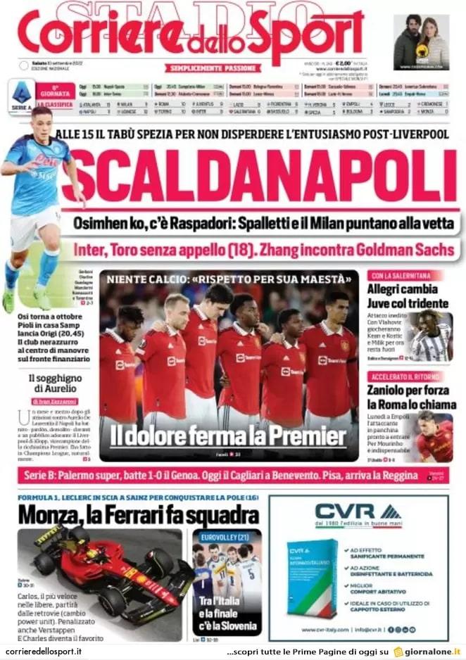 Apertura Corriere: Inter, Toro senza appello 27 corriere