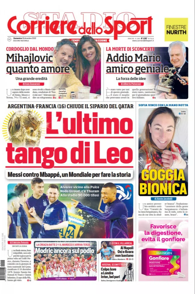 Rassegna stampa 18/12: Corriere dello Sport 26 Corriere dello Sport