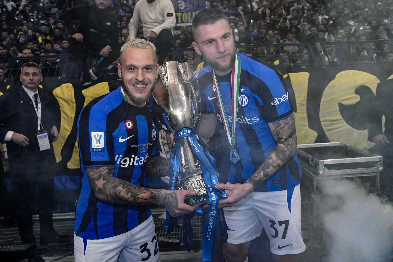 Inter, buone notizie per Inzaghi: Skriniar e Dimarco a disposizione per il Lecce 26 Dimarco Skriniar MG5 6231