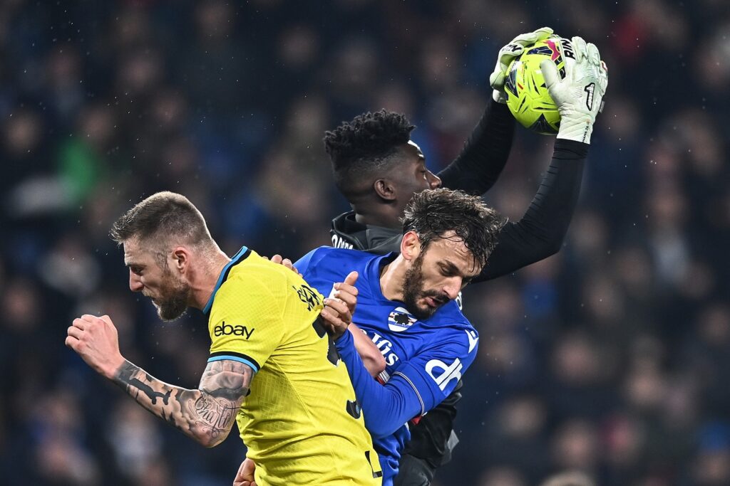 Inter, nessun gol subito in trasferta: non accadeva da un anno 1 Onana Gabbiadini Skriniar MG8 0237