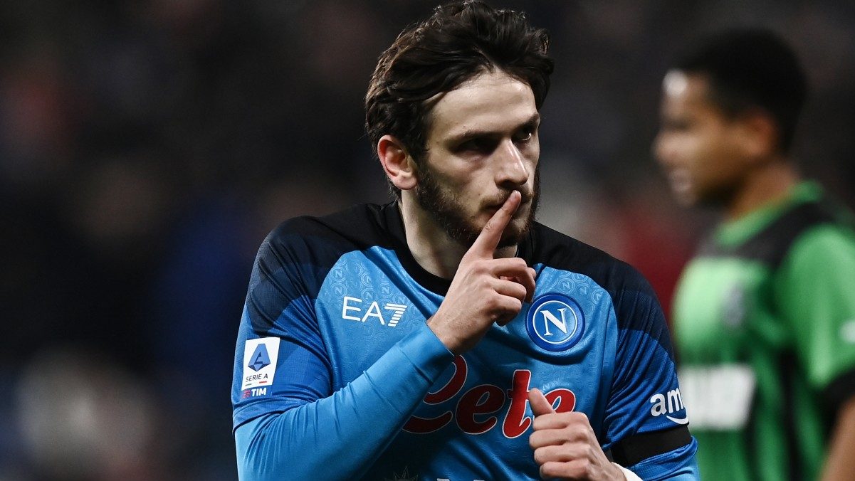 Kvaratskhelia sicuro: «Napoli tra i migliori club al mondo, sul paragone con Maradona rispondo così» 26 esult gol Kvaratskhelia MG0 0796