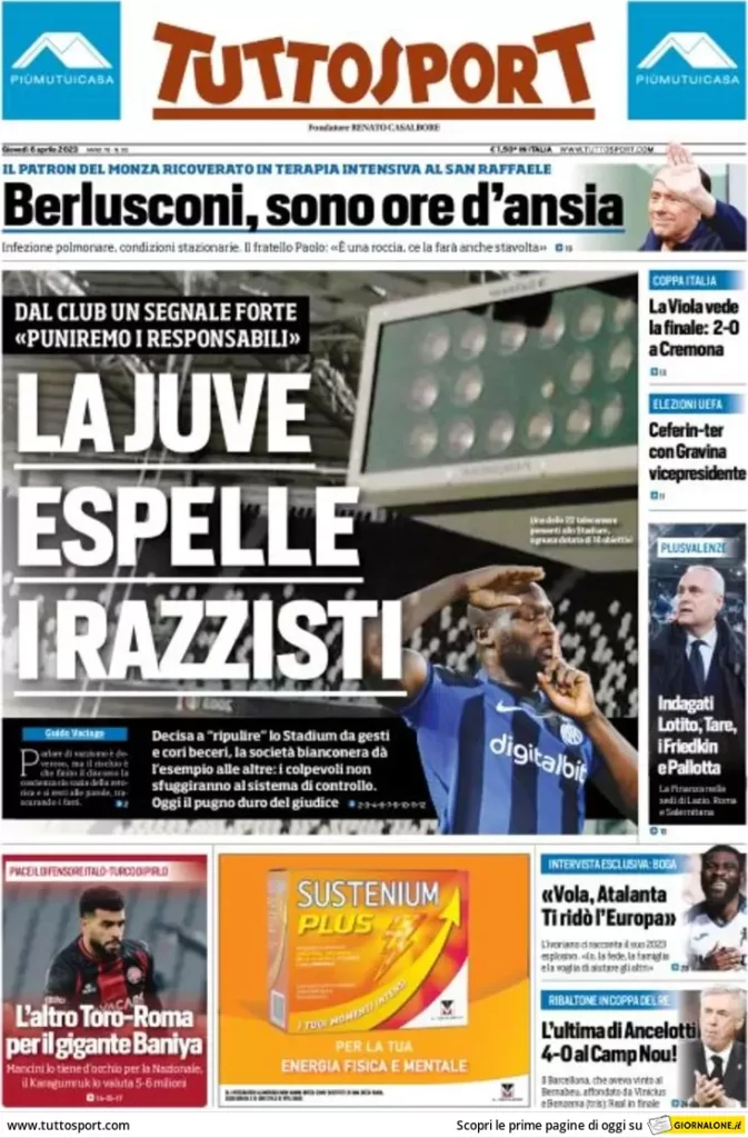 Rassegna Stampa - Le prime pagine sportive del 6 aprile 29 tuttosport 001305573