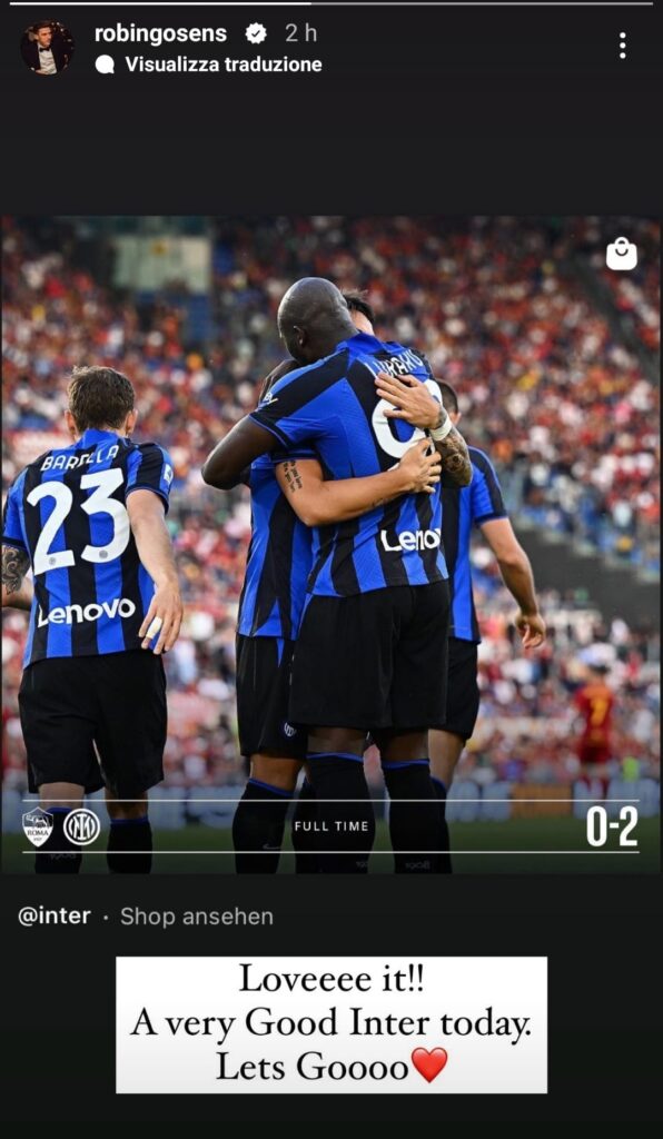 Gosens esulta per i compagni: «Oggi una bravissima Inter, andiamo» - FOTO 27 Immagine WhatsApp 2023 05 07 ore 09.34.40