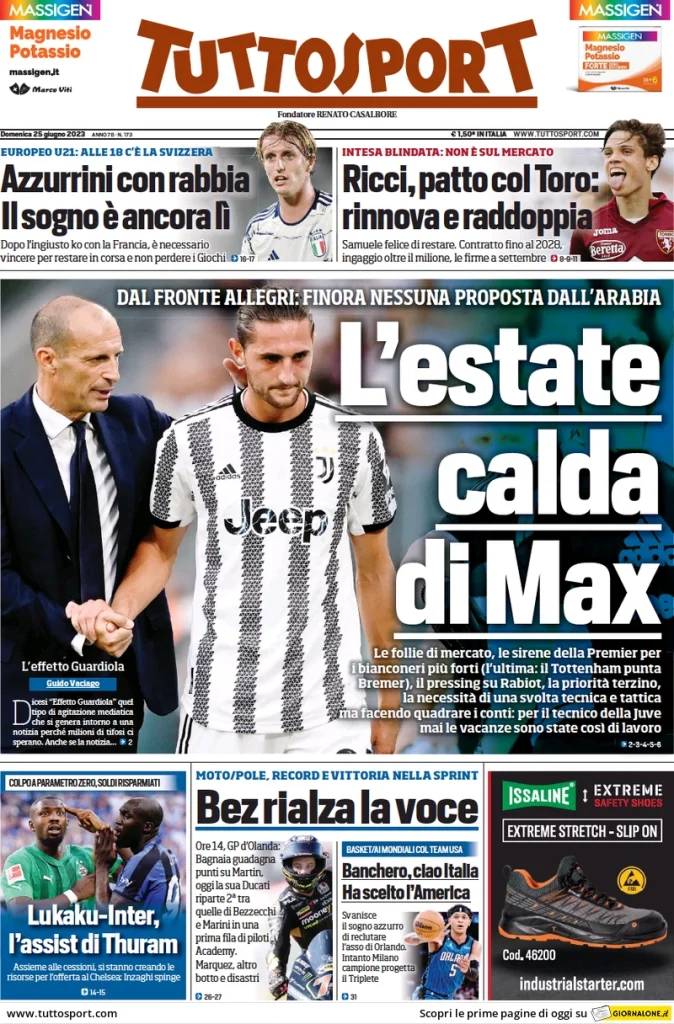 Rassegna Stampa- Le prime pagine sportive di oggi, 25 giugno 29 tuttosport 014515276