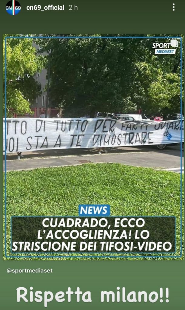 Cuadrado Inter, nuovo messaggio della Curva Nord: «Rispetta Milano!» - FOTO 27 Immagine WhatsApp 2023 07 19 ore 14.56.48