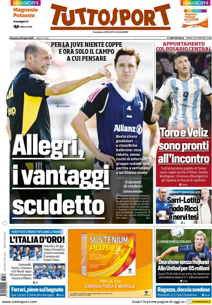 Prime Pagine dei Quotidiani Sportivi - 30 luglio 29 tuttosport 072127593
