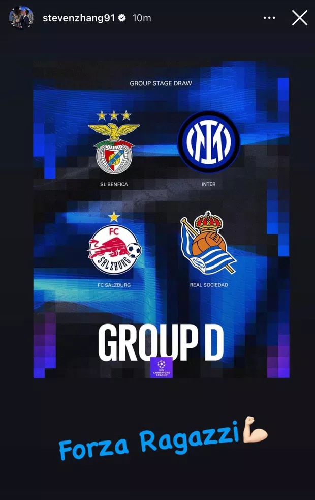 Zhang carico dopo il sorteggio Champions: «Forza ragazzi 💪» - FOTO 27 5df8cba1ba02381ef3eef501a5e6a8d7 scaled 1