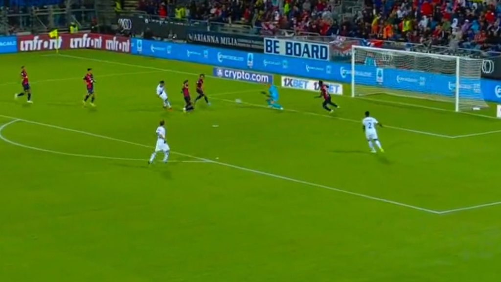 Lautaro Cagliari Inter screen