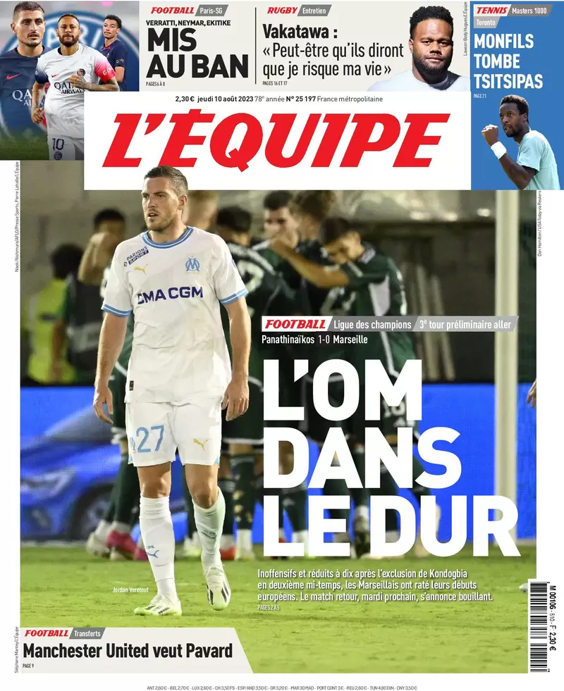 Le Prime Pagine dei Quotidiani Sportivi Internazionali - 10 agosto 29 l equipe 002754262