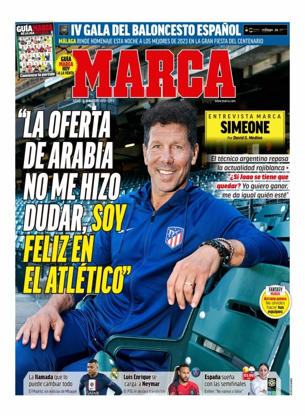 Le Prime Pagine dei Quotidiani Sportivi Internazionali - 10 agosto 30 marca 001216611