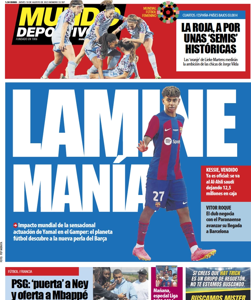 Le Prime Pagine dei Quotidiani Sportivi Internazionali - 10 agosto 32 mundo deportivo 032306921