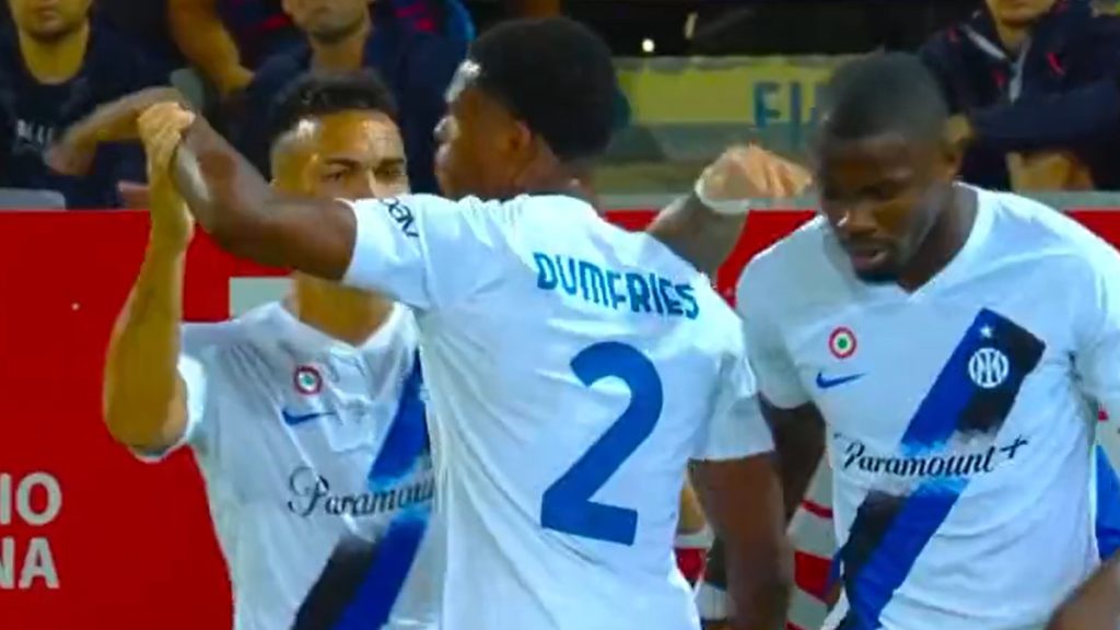 screen Cagliari Inter Dumfries