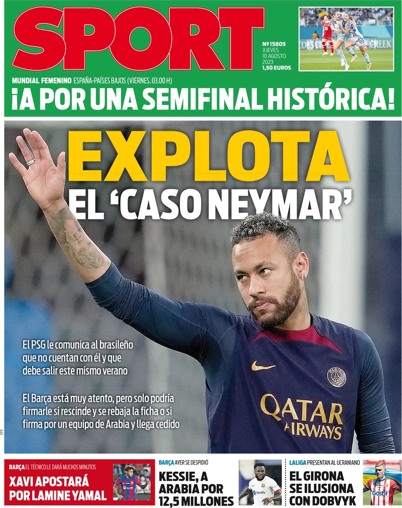 Le Prime Pagine dei Quotidiani Sportivi Internazionali - 10 agosto 33 sport es 001848913