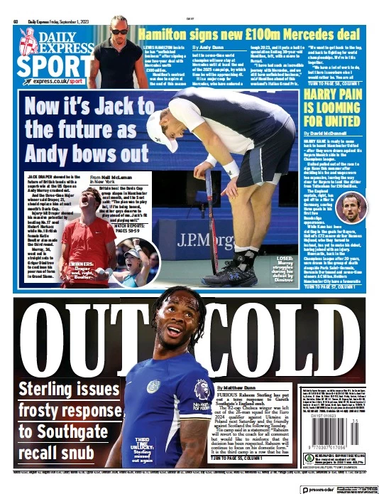 Le Prime Pagine dei Quotidiani Sportivi Internazionali - 1 settembre 28 daily express sport 072218177