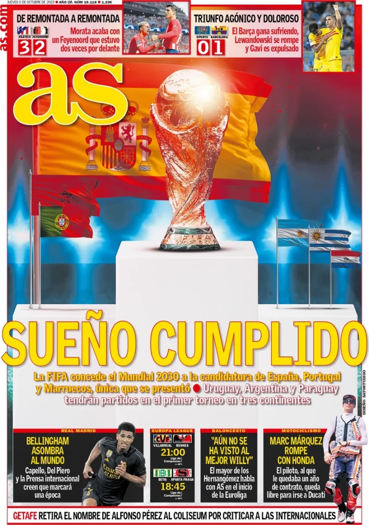 Le Prime Pagine Sportive Internazionali - 5 ottobre 27 As 1